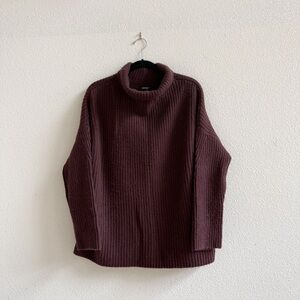 NAADAM Deep Burgundy Turtleneck Wool and Cashmere Sweater Size Small
